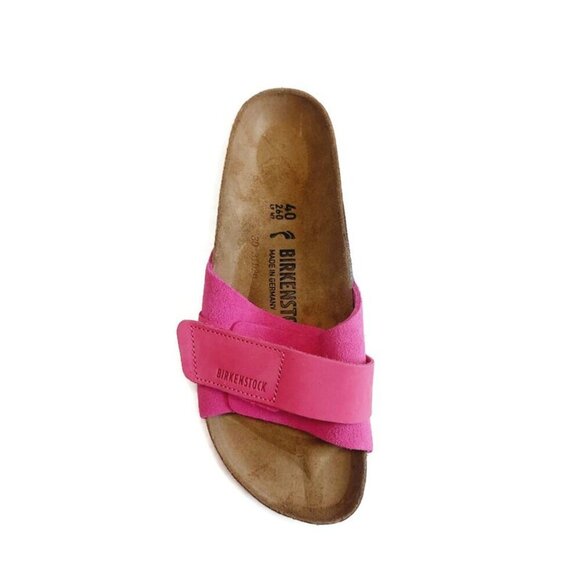 Birkenstock Oita Nubuck Suede Leather Sandals Womens 9 Mens 7 Fuchsia Tulip EU40 - Picture 3 of 9